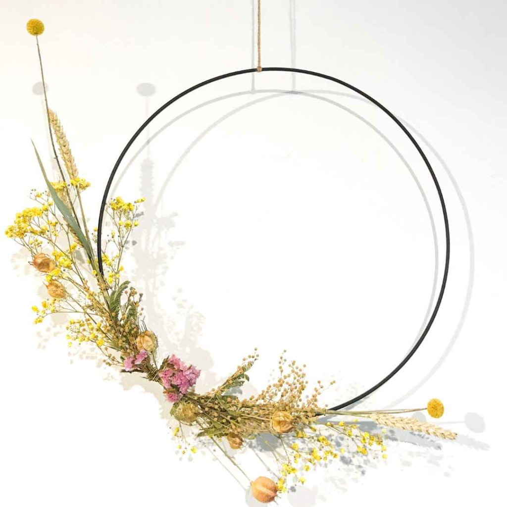 Droogbloemen krans maken