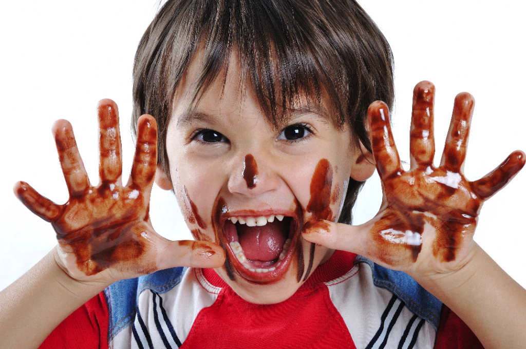 Kinderfeestje chocolaatjes maken