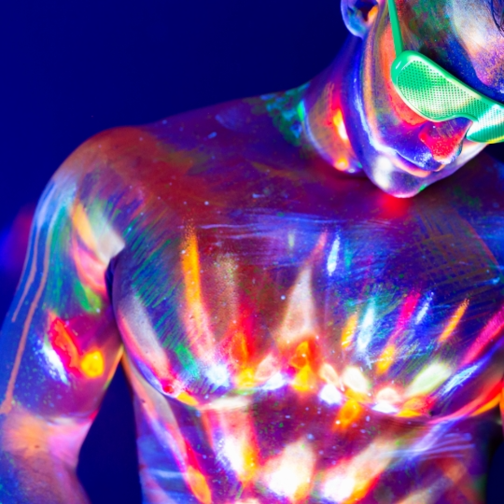 Glow in the dark body painting